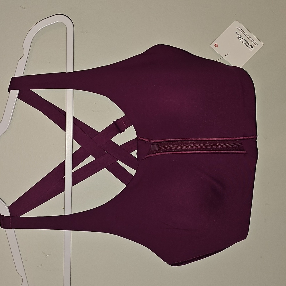 Lululemon Womens Nwts Bra. Energy High Support Zip Bra. CHLR- Chilled Grape! 34D